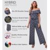 imageHybrid ampamp Company Womens Lightweight Off Shoulder Jumpsuit  Stretchy Wide Leg Romper  Casual to Formal One Piece OutfitNavywhite11526