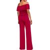 imageHybrid ampamp Company Womens Lightweight Off Shoulder Jumpsuit  Stretchy Wide Leg Romper  Casual to Formal One Piece OutfitRed