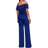 imageHybrid ampamp Company Womens Lightweight Off Shoulder Jumpsuit  Stretchy Wide Leg Romper  Casual to Formal One Piece OutfitRoyal