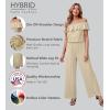 imageHybrid ampamp Company Womens Lightweight Off Shoulder Jumpsuit  Stretchy Wide Leg Romper  Casual to Formal One Piece OutfitStone
