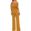 imageHybrid ampamp Company Womens Lightweight Off Shoulder Jumpsuit  Stretchy Wide Leg Romper  Casual to Formal One Piece OutfitTexturedMUSTARD