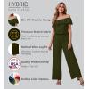 imageHybrid ampamp Company Womens Lightweight Off Shoulder Jumpsuit  Stretchy Wide Leg Romper  Casual to Formal One Piece OutfitTexturedolive