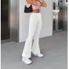 imageHybrid ampamp Company Womens Super Comfy Flowy Wide Leg Palazzo Pants Made in USA8826ivory