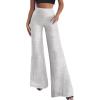 imageHybrid ampamp Company Womens Super Comfy Flowy Wide Leg Palazzo Pants Made in USAHeather Beige