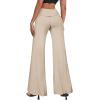 imageHybrid ampamp Company Womens Super Comfy Flowy Wide Leg Palazzo Pants Made in USAKhaki