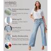 imageHybrid ampamp Company Womens Wide Leg High Rise Super Comfy Stretch Denim Pants Trendy Relaxed Fit Jeans with PocketsTintedblue