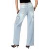 imageHybrid ampamp Company Womens Wide Leg Stretch Cargo Jeans Casual Mid Rise Loose Denim Pants with PocketsLight Tint
