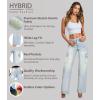 imageHybrid ampamp Company Womens Wide Leg Stretch Cargo Jeans Casual Mid Rise Loose Denim Pants with PocketsLight Tint