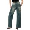 imageHybrid ampamp Company Womens Wide Leg Stretch Cargo Jeans Casual Mid Rise Loose Denim Pants with PocketsTint