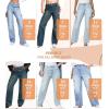 imageHybrid ampamp Company Womens Wide Leg Stretch Cargo Jeans Casual Mid Rise Loose Denim Pants with PocketsTint