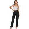 imageHybrid ampamp Company Womens High Waist Refined Straight Leg Fit Pants Business Casual Trousers with PocketsBlack
