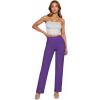 imageHybrid ampamp Company Womens High Waist Refined Straight Leg Fit Pants Business Casual Trousers with PocketsPurple