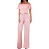 imageHybrid ampamp Company Womens Lightweight Off Shoulder Jumpsuit  Stretchy Wide Leg Romper  Casual to Formal One Piece OutfitTexturedBLUSH