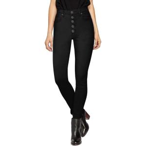 imageHybrid ampamp Company Womens Classic Denim Mid Rise Skinny Jeans Super Stretch PantsBlacktwill