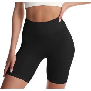 imageHybrid ampamp Company Womens High Waisted Yoga Active Tight Running Biker Gym Shorts ampamp Full Length LeggingsShortsblack