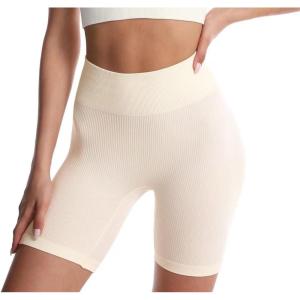 imageHybrid ampamp Company Womens High Waisted Yoga Active Tight Running Biker Gym Shorts ampamp Full Length LeggingsShortsoffwhite