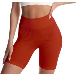 imageHybrid ampamp Company Womens High Waisted Yoga Active Tight Running Biker Gym Shorts ampamp Full Length LeggingsShortsred