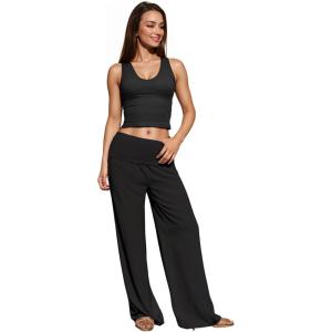 imageHybrid ampamp Company Womens Super Comfy Flowy Wide Leg Palazzo Pants Made in USABlack