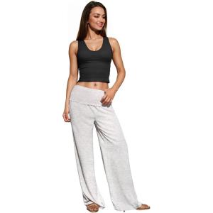 imageHybrid ampamp Company Womens Super Comfy Flowy Wide Leg Palazzo Pants Made in USAHeather Beige
