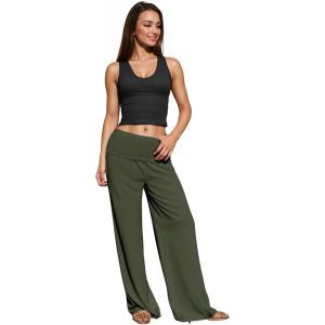 imageHybrid ampamp Company Womens Super Comfy Flowy Wide Leg Palazzo Pants Made in USAOlive