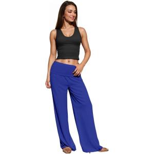 imageHybrid ampamp Company Womens Super Comfy Flowy Wide Leg Palazzo Pants Made in USARoyal