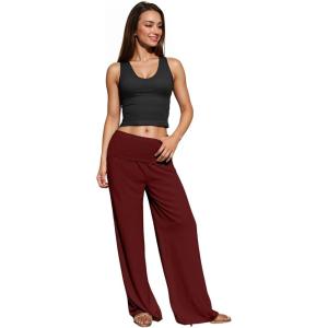 imageHybrid ampamp Company Womens Super Comfy Flowy Wide Leg Palazzo Pants Made in USAWine