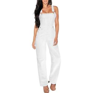 imageHybrid ampamp Company Womens Super Comfy Stretch Denim jumpsuit Pants OverallsPvj156998white