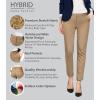 imageHybrid ampamp Company Womens Ultra Comfy Stretch Slim Fit Trousers Chino Pants with PocketKhaki