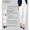 imageHybrid ampamp Company Womens Ultra Comfy Stretch Slim Fit Trousers Chino Pants with PocketWhite