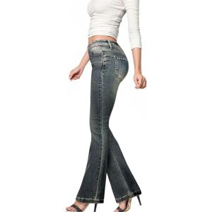imageHybrid ampamp Company Womens Slim Boot Cut Stretch PantsJeggingdarktint