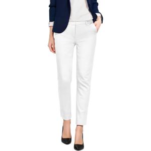 imageHybrid ampamp Company Womens Ultra Comfy Stretch Slim Fit Trousers Chino Pants with PocketWhite