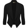 image:imageHybrid amp Company Lightweight Open Front Cardigan Classic Ruched Sleeve Work Office Blazer Suit Jackets1073tblack