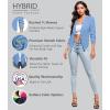 image:imageHybrid amp Company Lightweight Open Front Cardigan Classic Ruched Sleeve Work Office Blazer Suit JacketsBlue