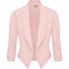 image:imageHybrid amp Company Lightweight Open Front Cardigan Classic Ruched Sleeve Work Office Blazer Suit JacketsBlush