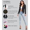 image:imageHybrid amp Company Lightweight Open Front Cardigan Classic Ruched Sleeve Work Office Blazer Suit JacketsCharcoal9789