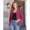 image:imageHybrid amp Company Lightweight Open Front Cardigan Classic Ruched Sleeve Work Office Blazer Suit JacketsFuchsia