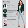 image:imageHybrid amp Company Lightweight Open Front Cardigan Classic Ruched Sleeve Work Office Blazer Suit JacketsHuntergreen