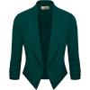 image:imageHybrid amp Company Lightweight Open Front Cardigan Classic Ruched Sleeve Work Office Blazer Suit JacketsHuntergreen