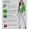 image:imageHybrid amp Company Lightweight Open Front Cardigan Classic Ruched Sleeve Work Office Blazer Suit JacketsKgreen