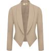 image:imageHybrid amp Company Lightweight Open Front Cardigan Classic Ruched Sleeve Work Office Blazer Suit JacketsKhaki9789