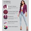 image:imageHybrid amp Company Lightweight Open Front Cardigan Classic Ruched Sleeve Work Office Blazer Suit JacketsMagenta