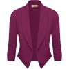 image:imageHybrid amp Company Lightweight Open Front Cardigan Classic Ruched Sleeve Work Office Blazer Suit JacketsMagenta