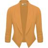 image:imageHybrid amp Company Lightweight Open Front Cardigan Classic Ruched Sleeve Work Office Blazer Suit JacketsMustard