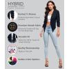 image:imageHybrid amp Company Lightweight Open Front Cardigan Classic Ruched Sleeve Work Office Blazer Suit JacketsNavy