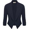 image:imageHybrid amp Company Lightweight Open Front Cardigan Classic Ruched Sleeve Work Office Blazer Suit JacketsNavy