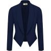image:imageHybrid amp Company Lightweight Open Front Cardigan Classic Ruched Sleeve Work Office Blazer Suit JacketsNavy9789