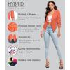 image:imageHybrid amp Company Lightweight Open Front Cardigan Classic Ruched Sleeve Work Office Blazer Suit JacketsNeon Coral