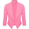 image:imageHybrid amp Company Lightweight Open Front Cardigan Classic Ruched Sleeve Work Office Blazer Suit JacketsNeon Pink