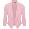 image:imageHybrid amp Company Lightweight Open Front Cardigan Classic Ruched Sleeve Work Office Blazer Suit JacketsPeach