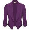 image:imageHybrid amp Company Lightweight Open Front Cardigan Classic Ruched Sleeve Work Office Blazer Suit JacketsPlum